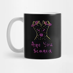 Are you scared, Scary colourful alien, Versecism Art Mug